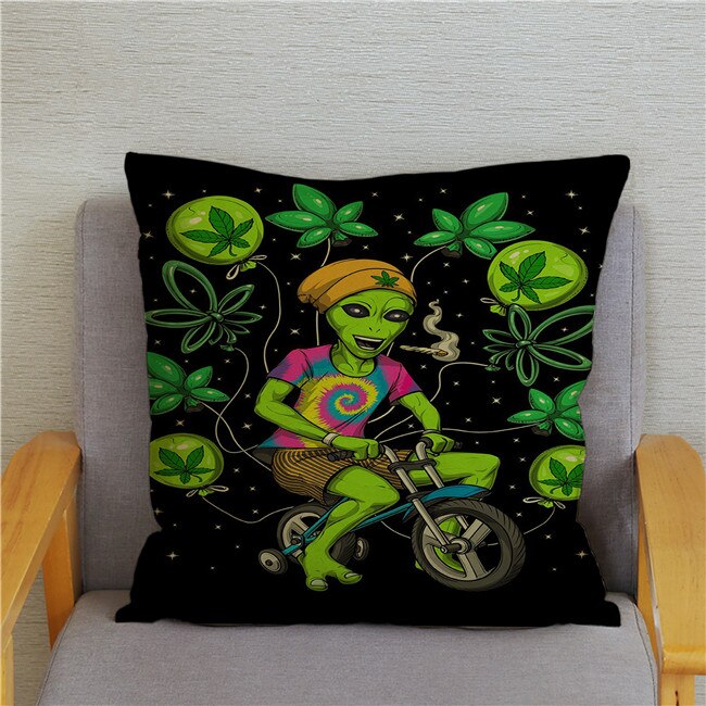 Retro Psychedelic Alien Cushion Covers