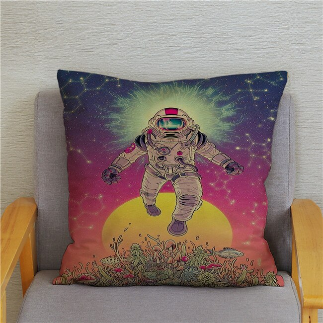 Retro Psychedelic Alien Cushion Covers