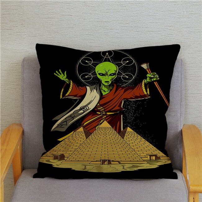 Retro Psychedelic Alien Cushion Covers