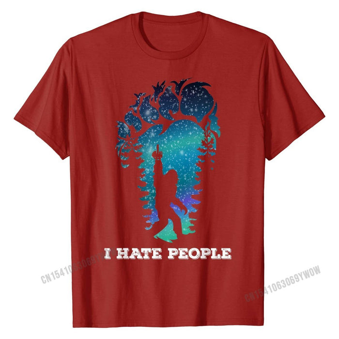 Bigfoot Middle Finger I Hate People  T-Shirt.