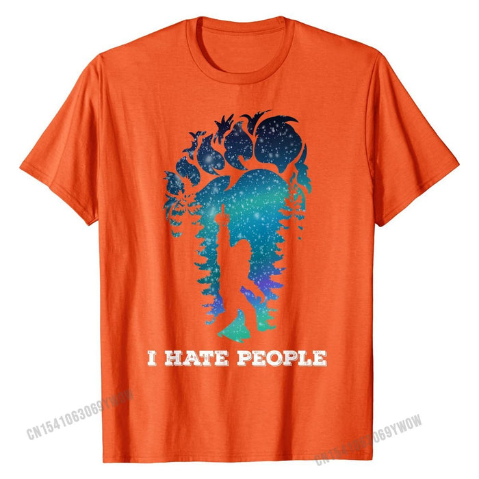 Bigfoot Middle Finger I Hate People  T-Shirt.