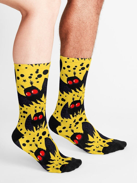 Mothman Yellow Night  Socks