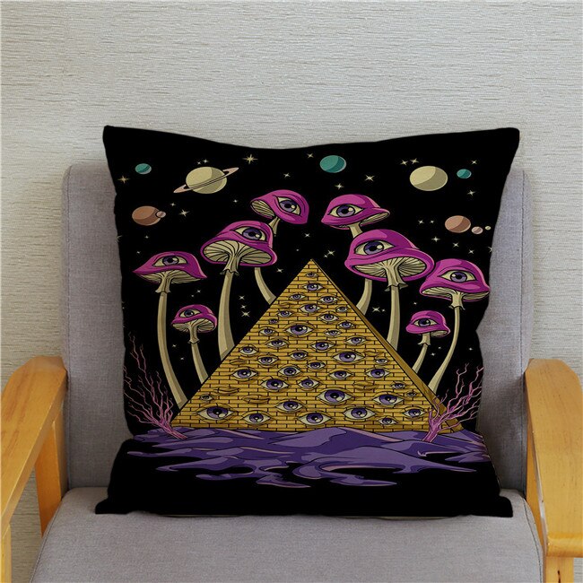 Retro Psychedelic Alien Cushion Covers