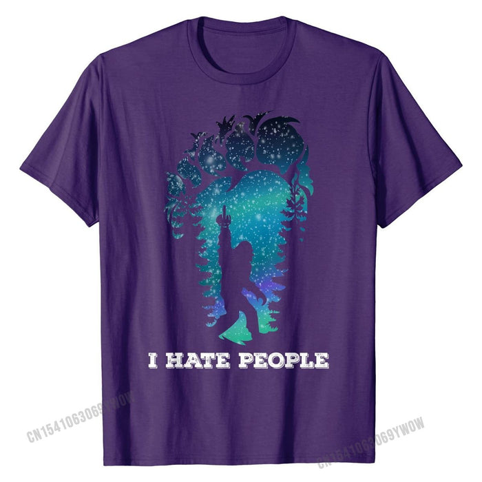 Bigfoot Middle Finger I Hate People  T-Shirt.