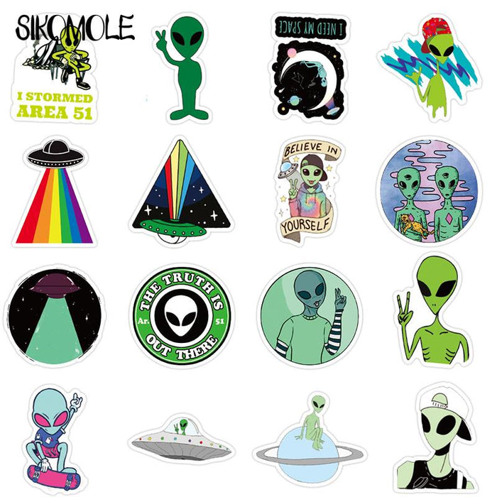 10/30/50PCS Outer Space Alien Stickers