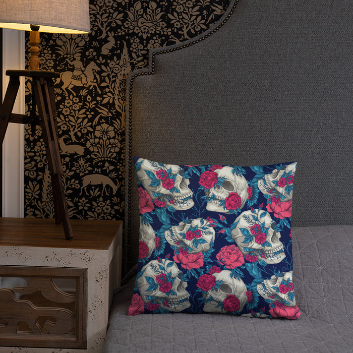 Floral Skulls Pattern | Basic Pillow