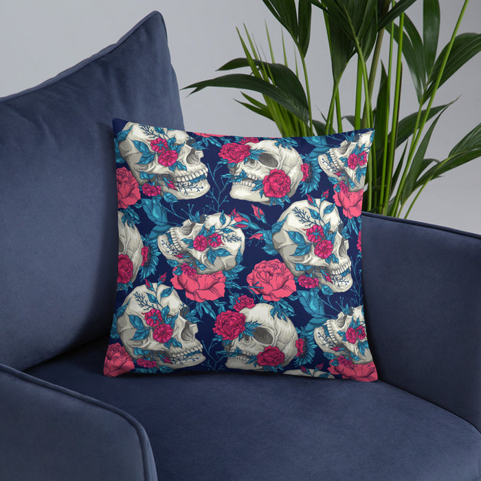 Floral Skulls Pattern | Basic Pillow