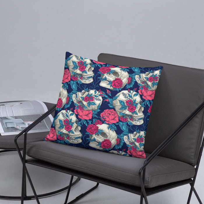 Floral Skulls Pattern | Basic Pillow