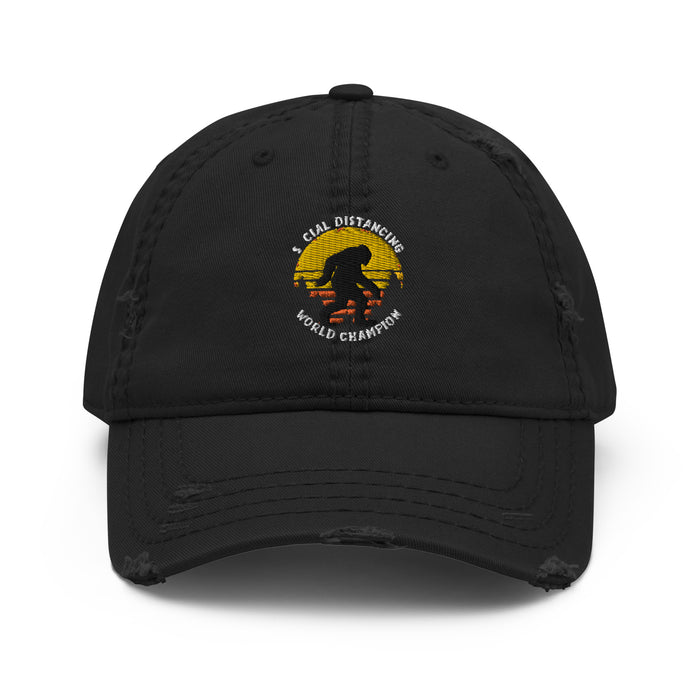 Bigfoot Social Distancing world champion | Distressed Dad Hat