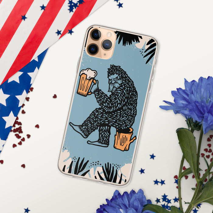 Bigfoot Drinking Beer | iPhone Case