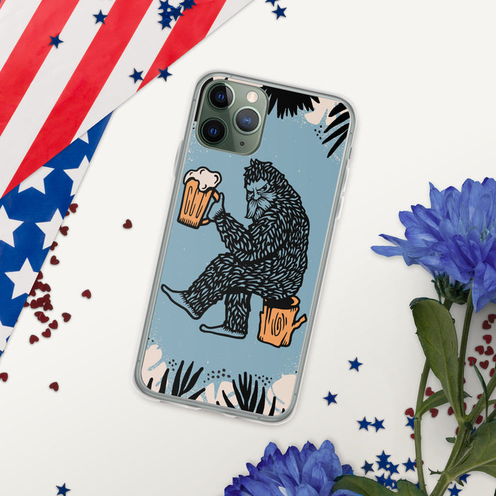 Bigfoot Drinking Beer | iPhone Case