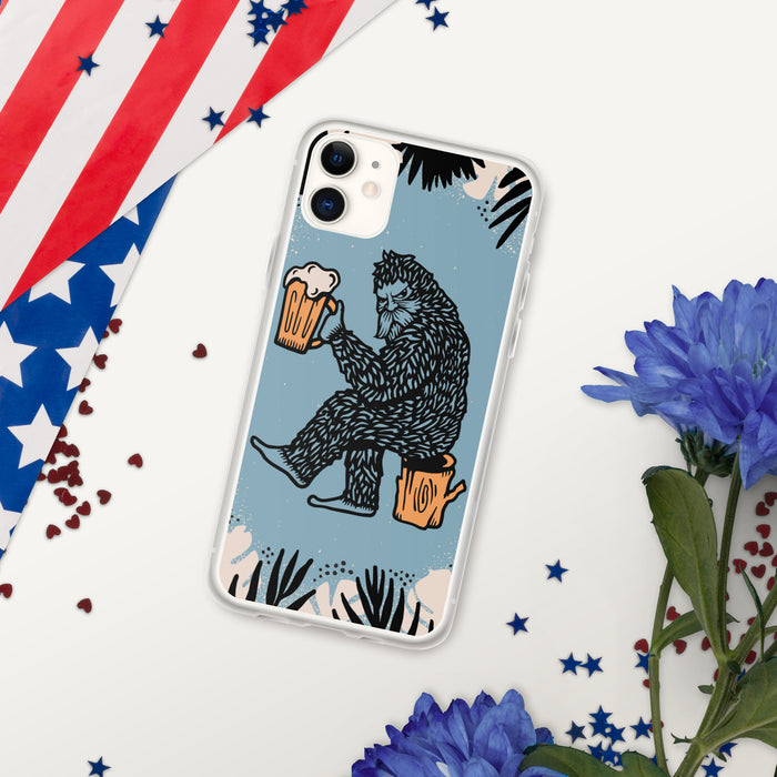 Bigfoot Drinking Beer | iPhone Case