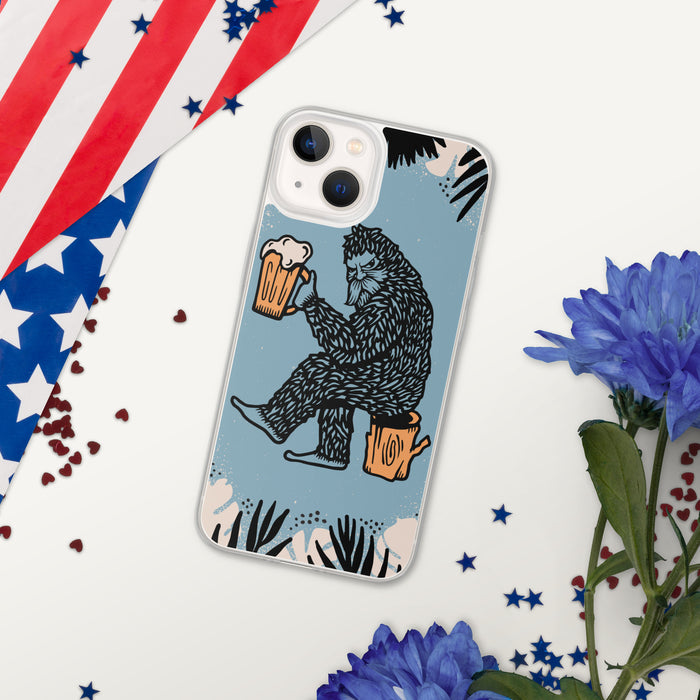 Bigfoot Drinking Beer | iPhone Case