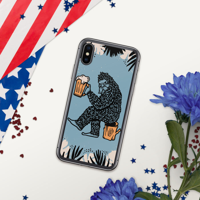 Bigfoot Drinking Beer | iPhone Case