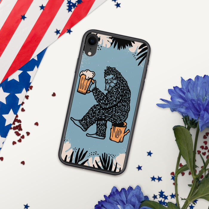 Bigfoot Drinking Beer | iPhone Case