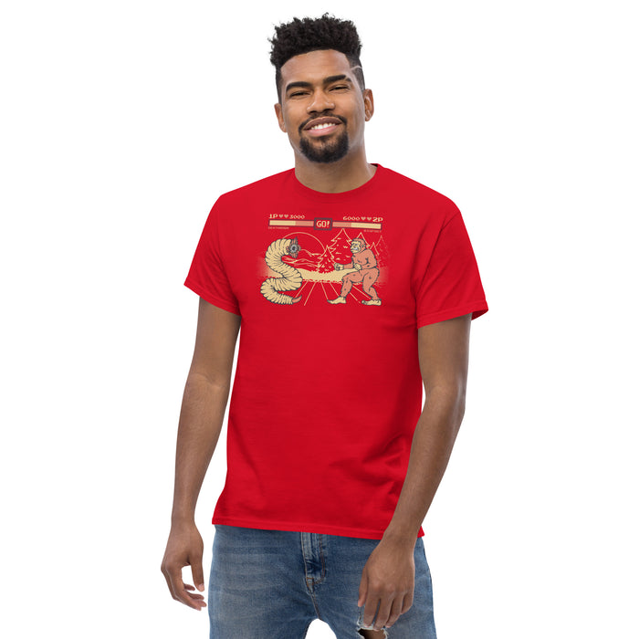 Bigfoot Vs Mongolian Death worm | Men's classic tee