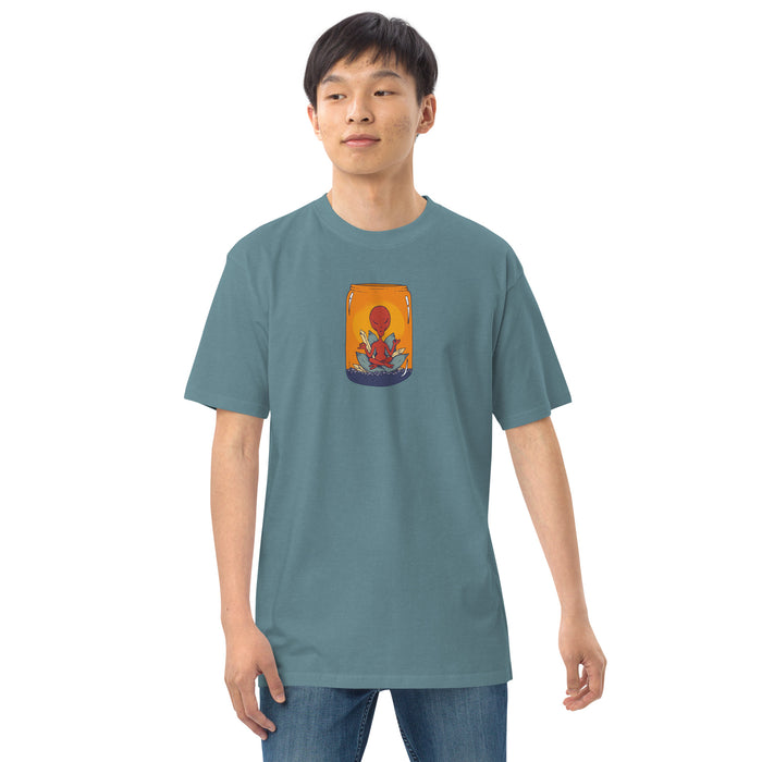 Meditating Alien In Jar | Men’s premium heavyweight tee