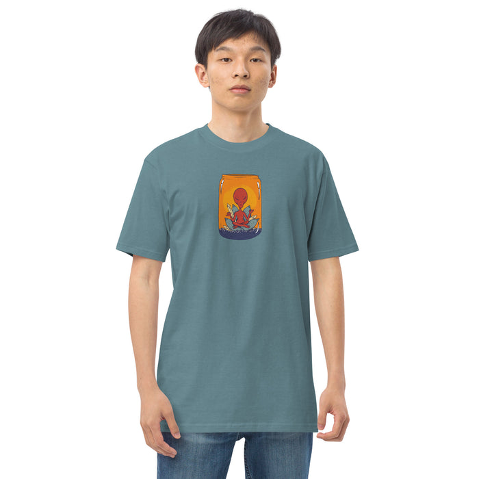 Meditating Alien In Jar | Men’s premium heavyweight tee