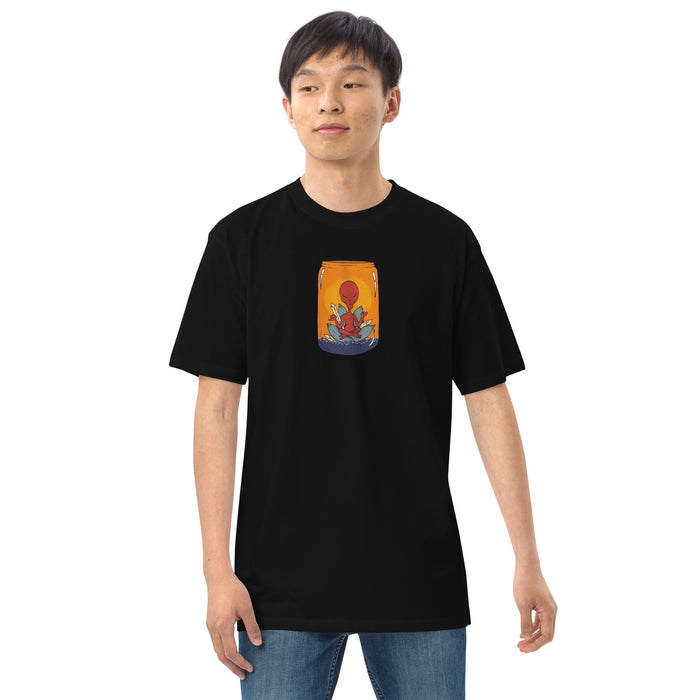 Meditating Alien In Jar | Men’s premium heavyweight tee