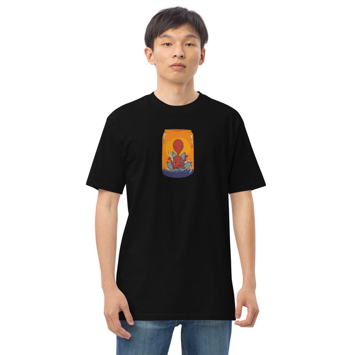 Meditating Alien In Jar | Men’s premium heavyweight tee