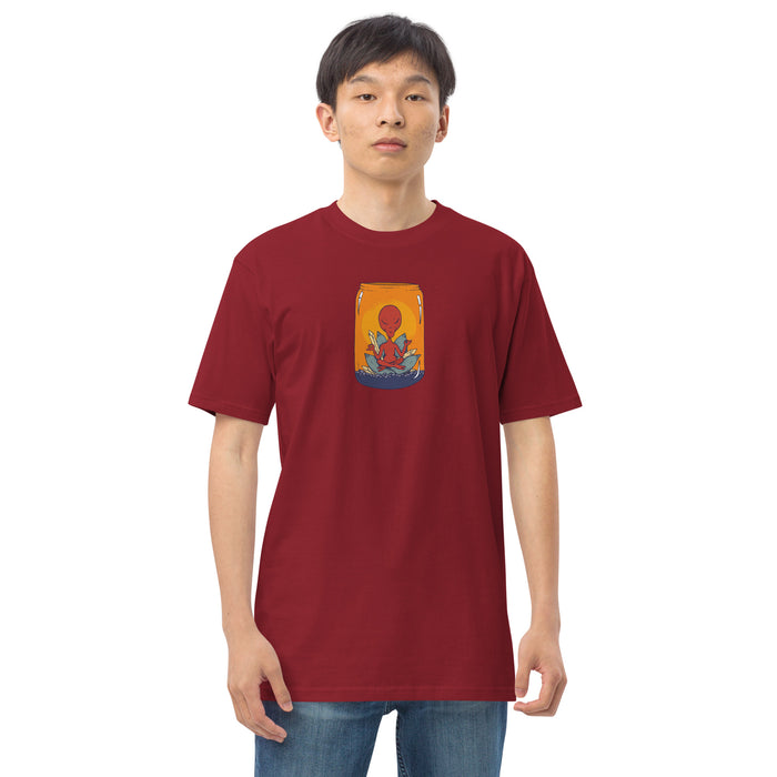 Meditating Alien In Jar | Men’s premium heavyweight tee