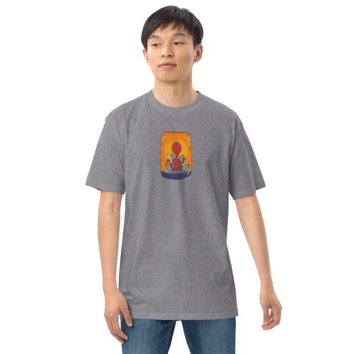 Meditating Alien In Jar | Men’s premium heavyweight tee