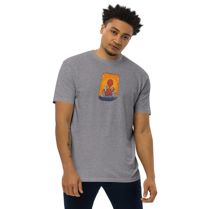 Meditating Alien In Jar | Men’s premium heavyweight tee