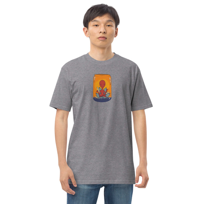 Meditating Alien In Jar | Men’s premium heavyweight tee