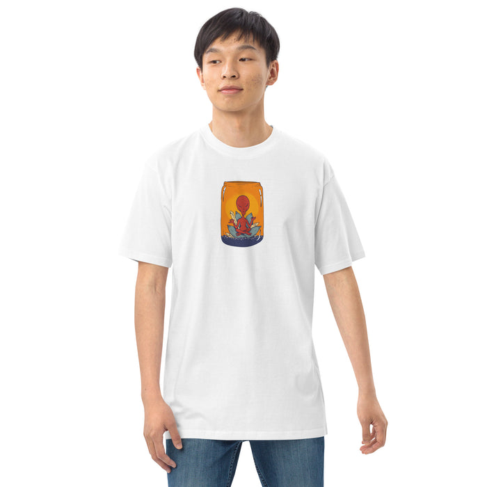 Meditating Alien In Jar | Men’s premium heavyweight tee