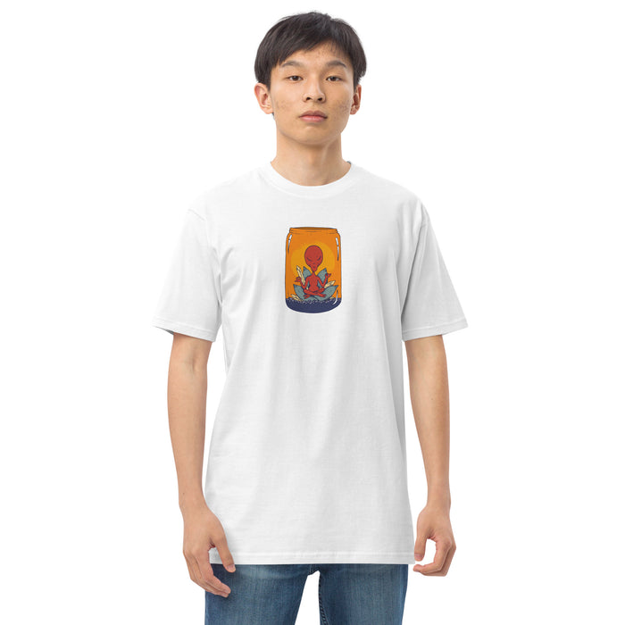 Meditating Alien In Jar | Men’s premium heavyweight tee