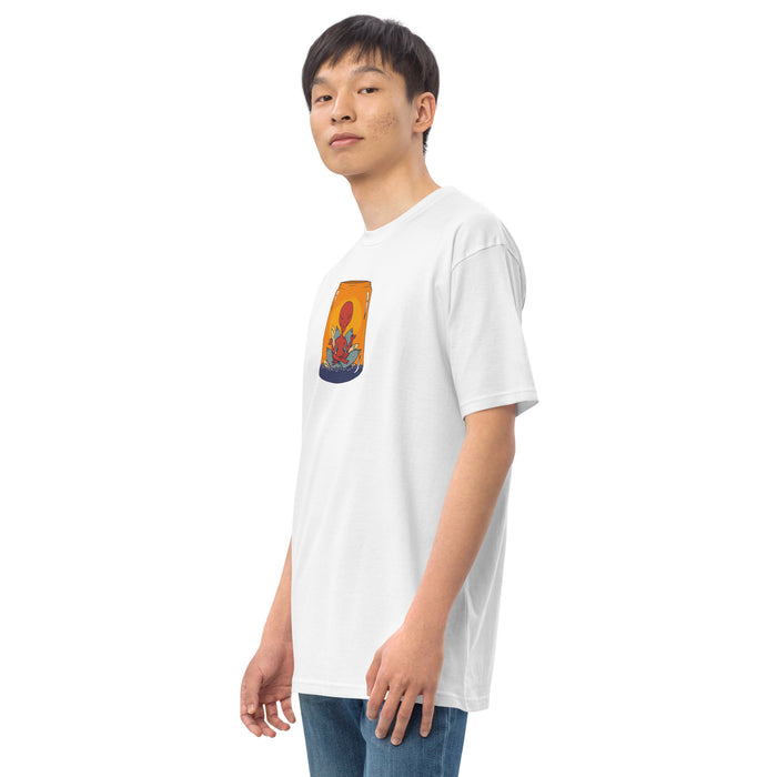 Meditating Alien In Jar | Men’s premium heavyweight tee