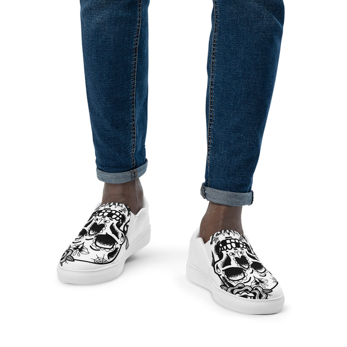 Tattoo Skull Design | Men’s slip-on canvas shoes