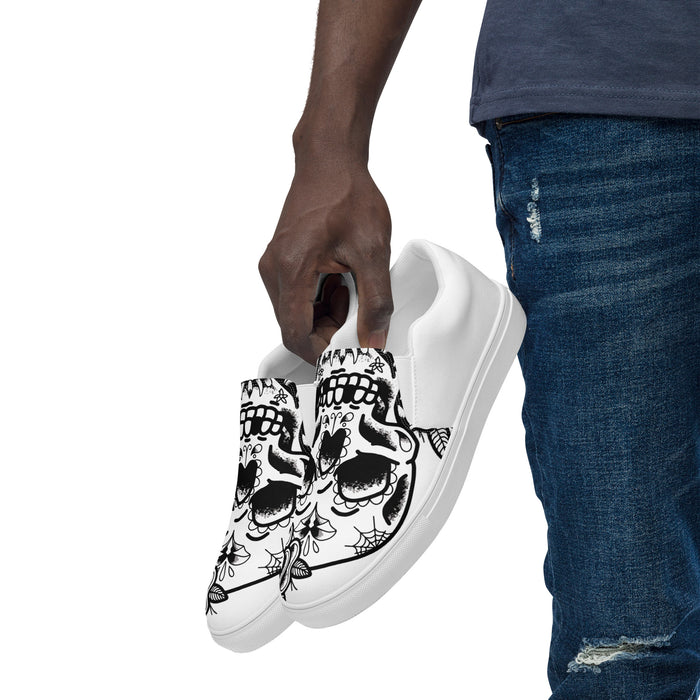 Tattoo Skull Design | Men’s slip-on canvas shoes