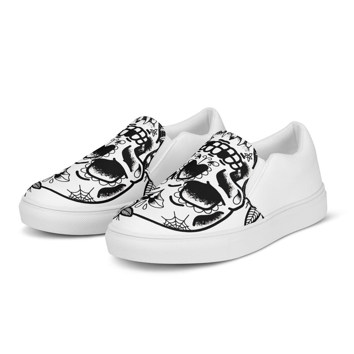 Tattoo Skull Design | Men’s slip-on canvas shoes