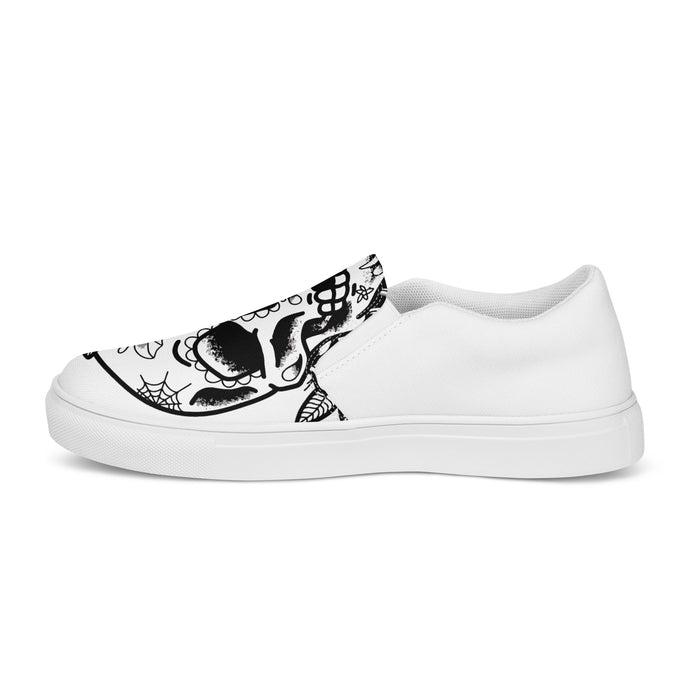 Tattoo Skull Design | Men’s slip-on canvas shoes