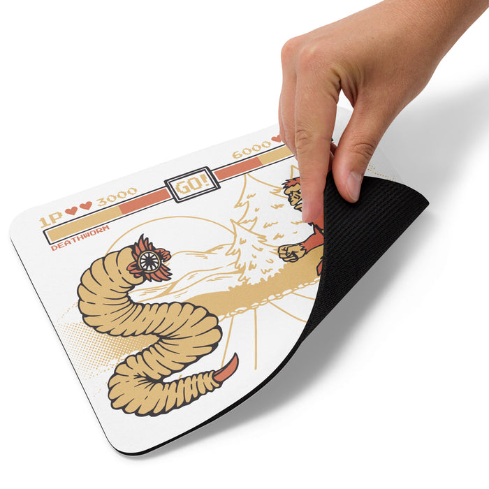 Bigfoot Vs Mongolian Death Worm | Mouse pad