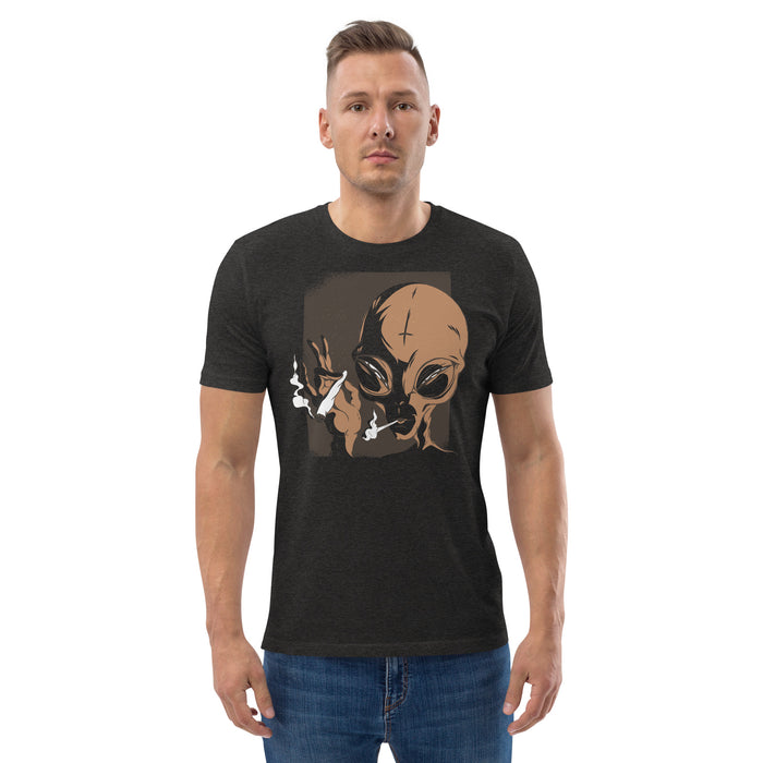 Smoking Grey Alien | Unisex organic cotton t-shirt