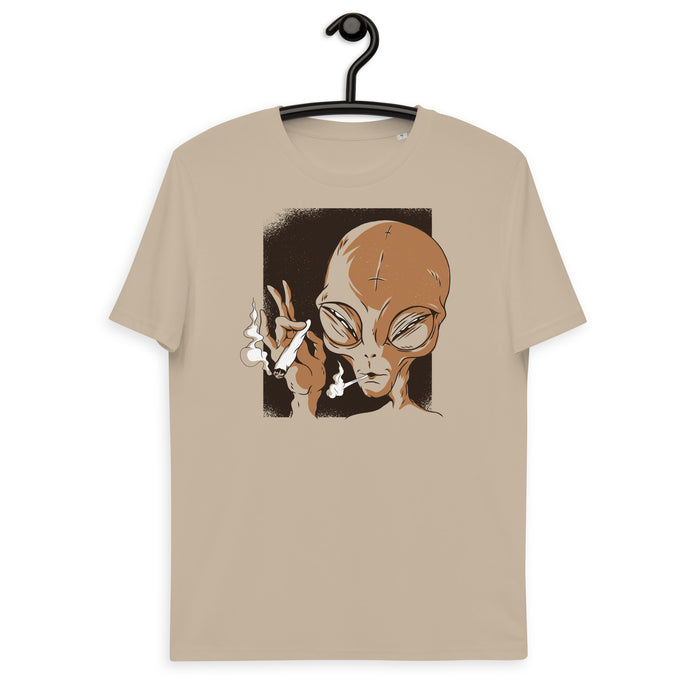 Smoking Grey Alien | Unisex organic cotton t-shirt