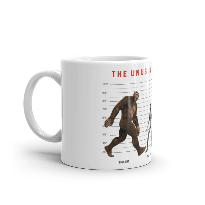 The Unusual Suspects White glossy mug