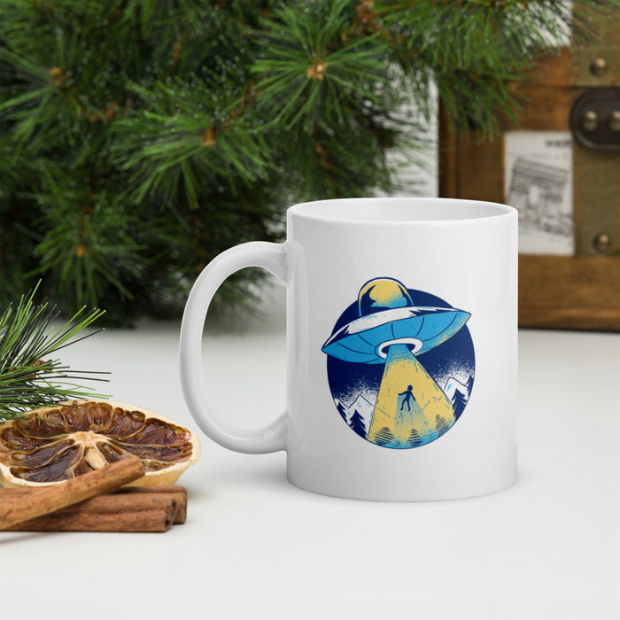 Come Aboard UFO | White glossy mug