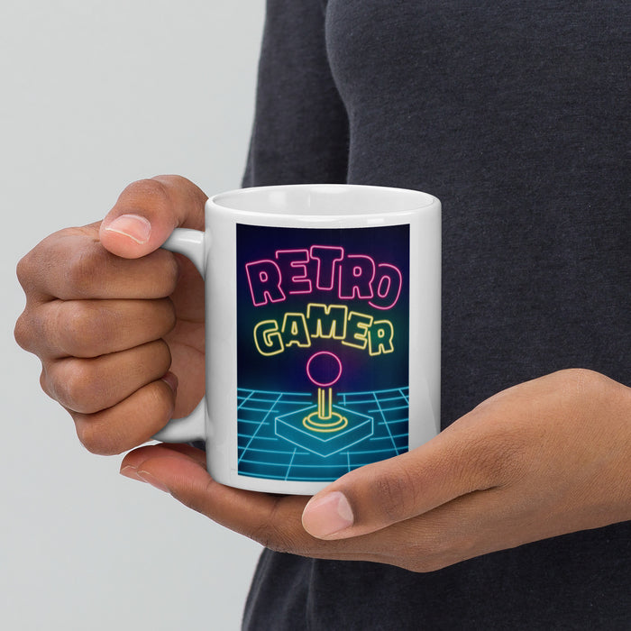 Retro Gamer | White glossy mug