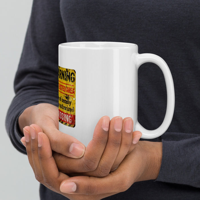 Area 51 Warning Sign | White glossy mug